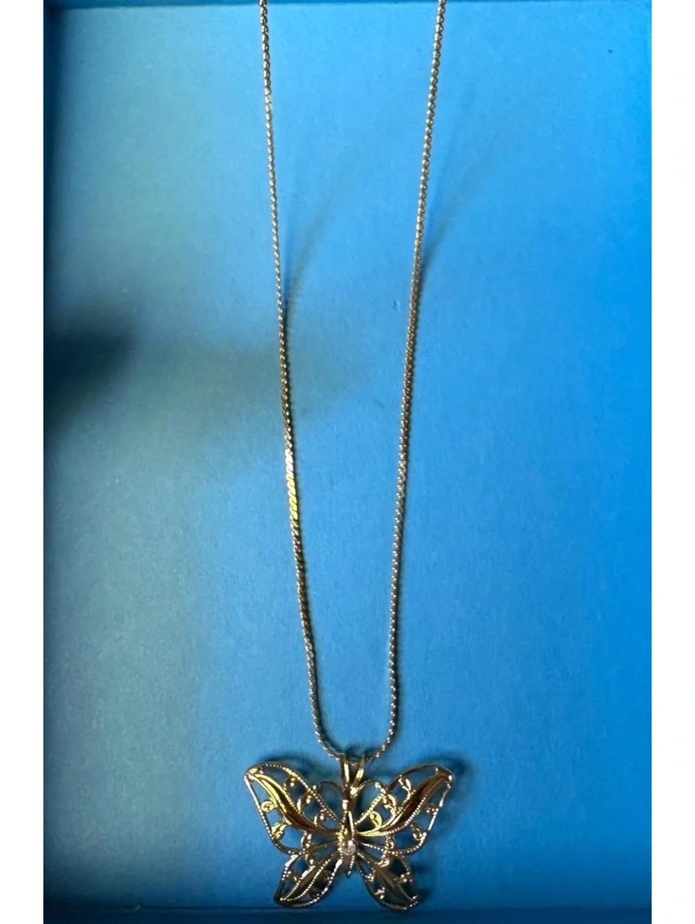 Dainty Gold Butterfly Necklace with Beautiful Chain #layering #rhinestone